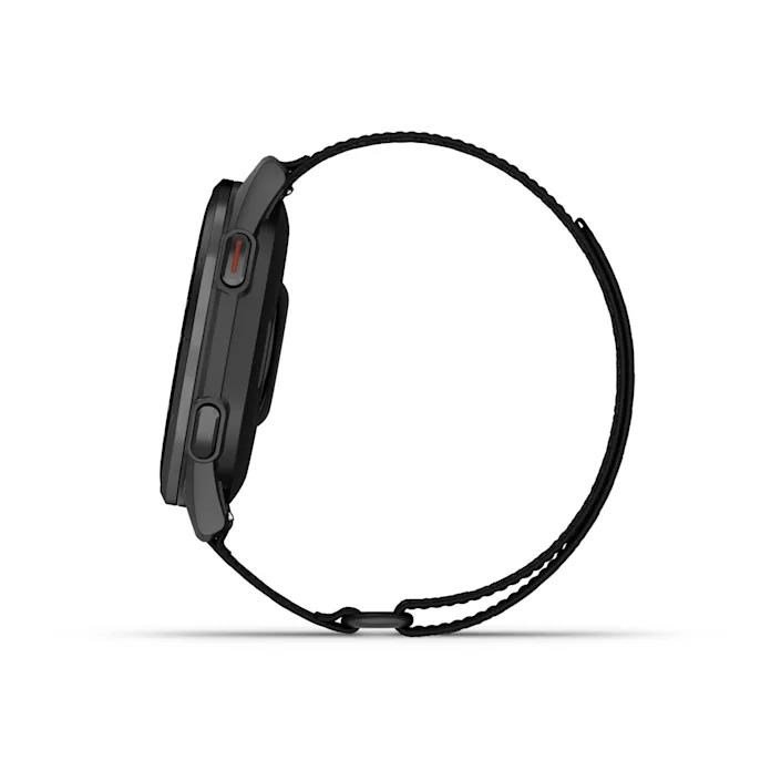 Garmin Approach S50 GPS Watch, black nylon/silver aluminium