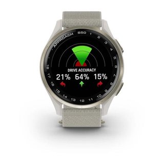 Garmin Approach S50 GPS Watch, ivory nylon/cream gold aluminium