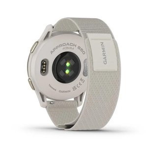 Garmin Approach S50 GPS Watch, ivory nylon/cream gold aluminium