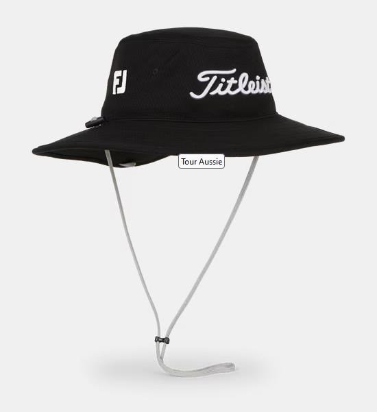 Titleist Tour Aussie men's bucket hat, black/white