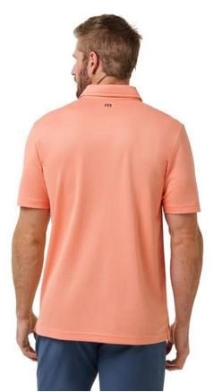 Travis Mathew Roaming Routes men's polo, coral fusion