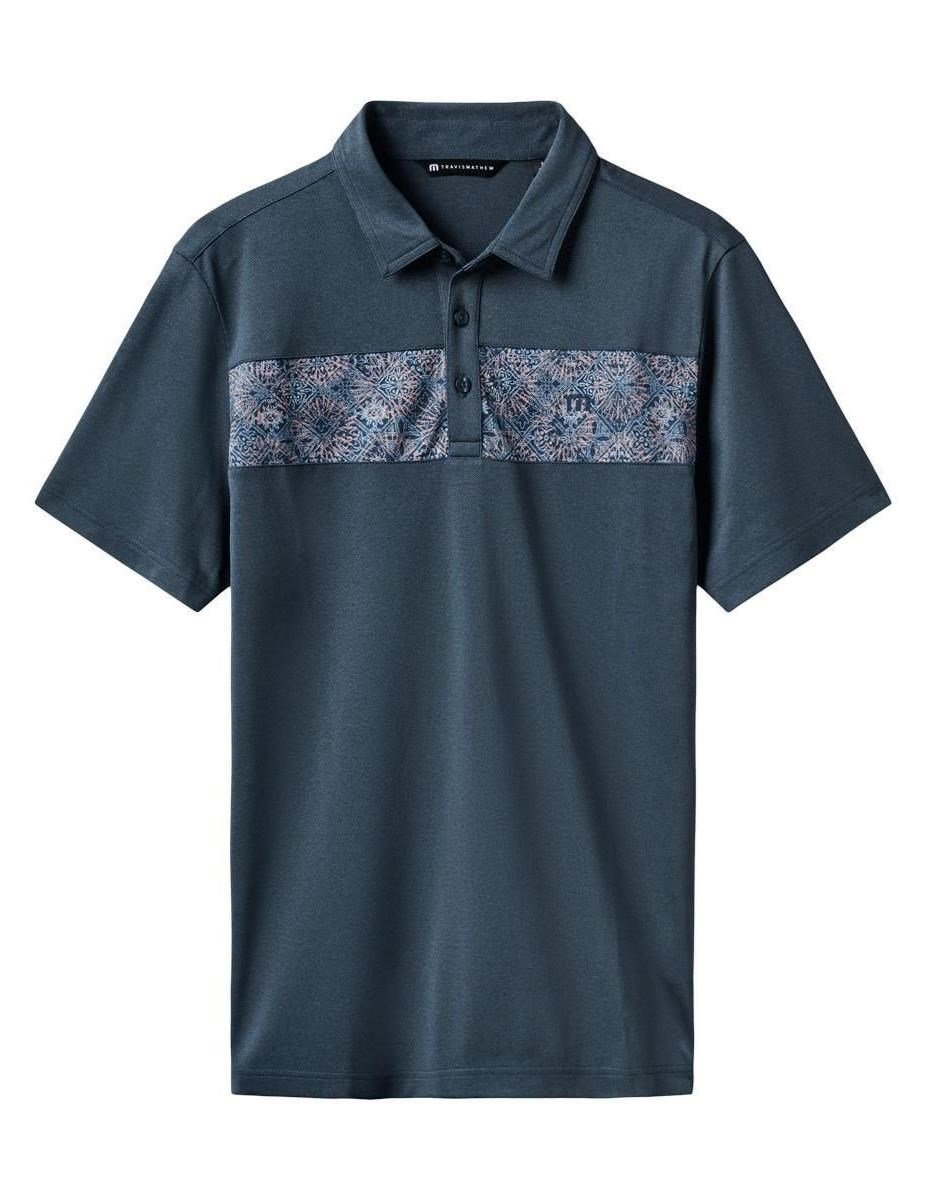 Travis Mathew Good Good Acropolis men's polo, mood indigo/vintage indigo