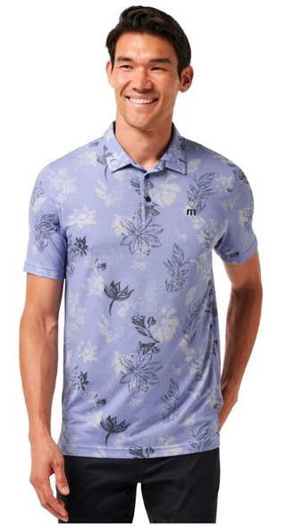 Travis Mathew Featherweight Cruise men's polo, heather violet storm