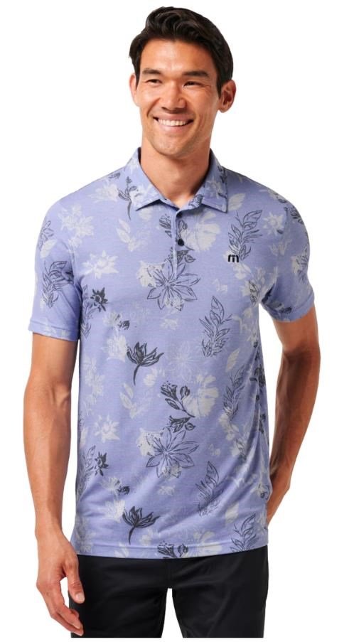 Travis Mathew Featherweight Cruise men's polo, heather violet storm