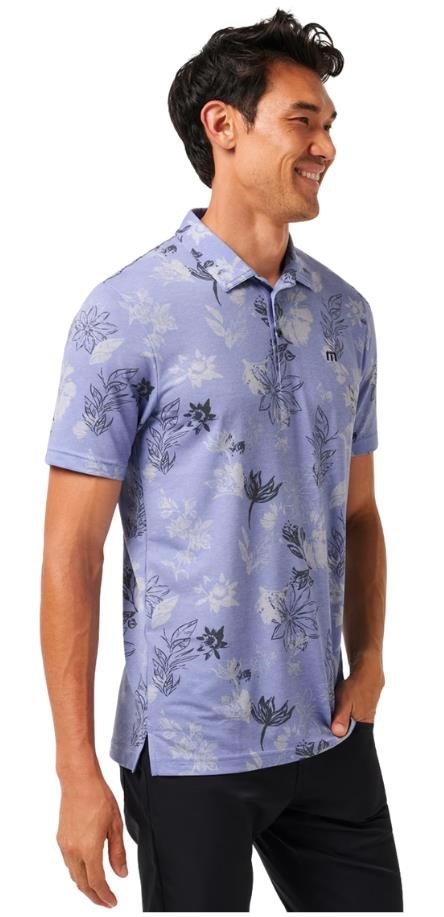 Travis Mathew Featherweight Cruise men's polo, heather violet storm