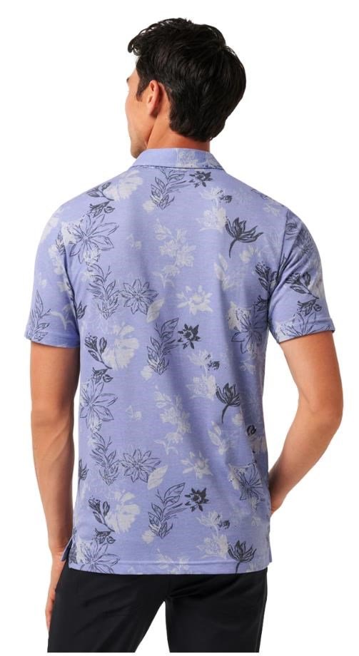 Travis Mathew Featherweight Cruise men's polo, heather violet storm