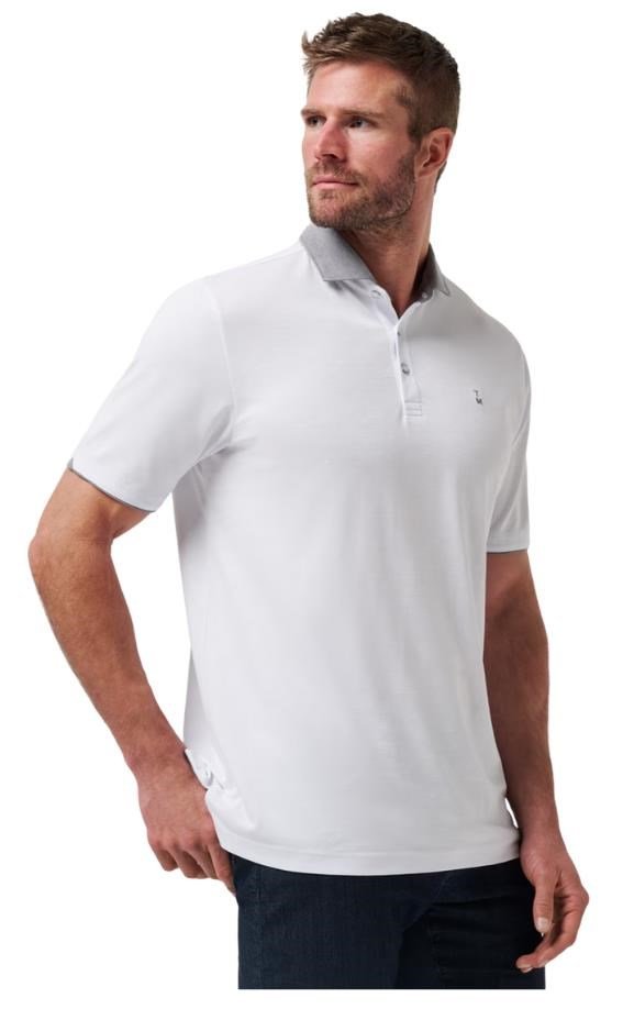 Travis Mathew Reservation Number men's polo, white