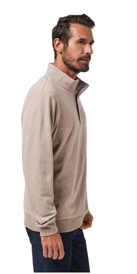 Travis Mathew CLOUD QUARTER ZIP 2.0 men's fleece hoodie, portabella