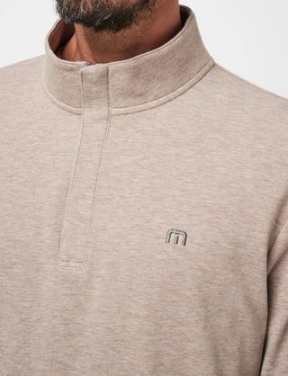 Travis Mathew CLOUD QUARTER ZIP 2.0 men's fleece hoodie, portabella