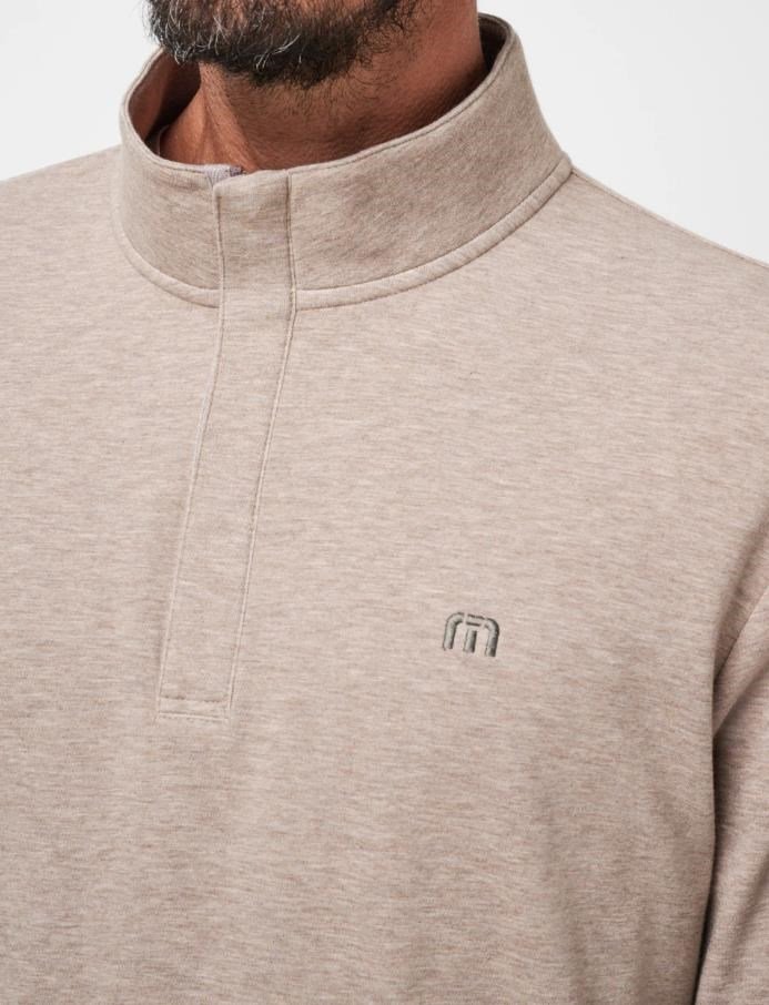 Travis Mathew CLOUD QUARTER ZIP 2.0 men's fleece hoodie, portabella