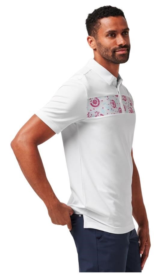 Travis Mathew Good Good Flourish men's polo, white