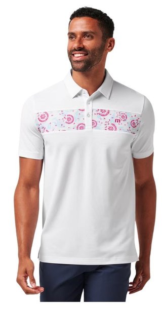 Travis Mathew Good Good Flourish men's polo, white