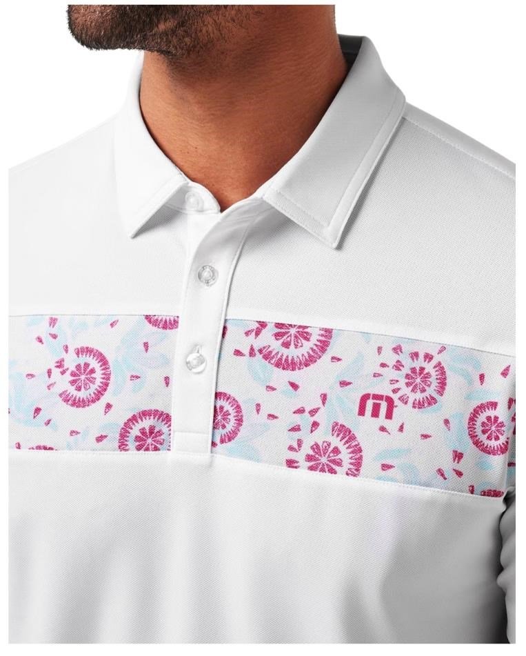 Travis Mathew Good Good Flourish men's polo, white