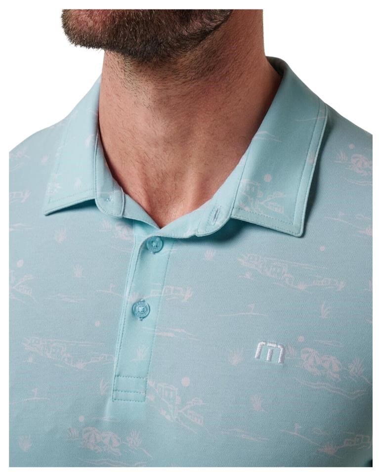Travis Mathew Featherweight City men's polo, cory blue