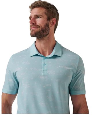 Travis Mathew Featherweight City men's polo, cory blue