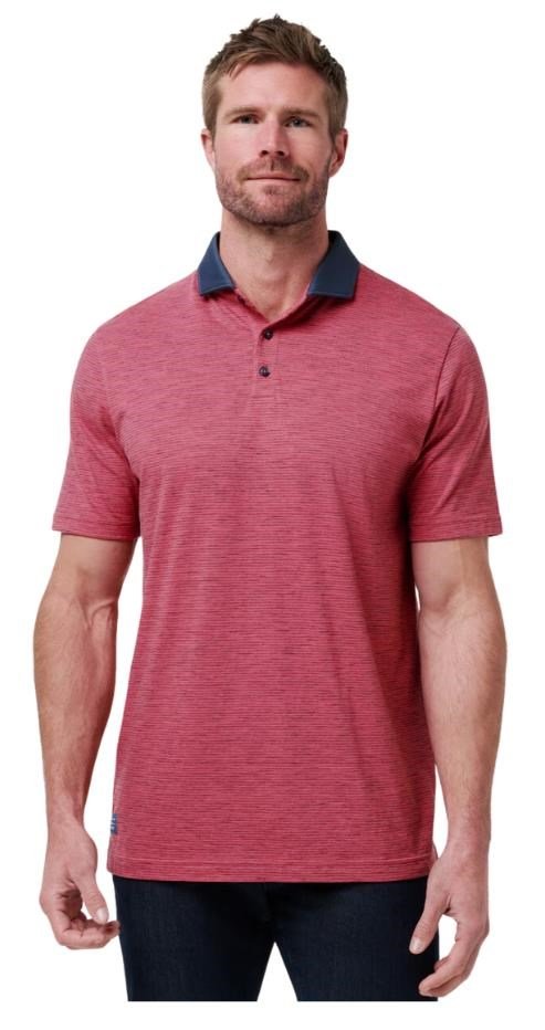 Travis Mathew Common Interest men's polo, rose wine