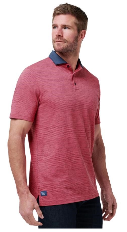 Travis Mathew Common Interest men's polo, rose wine