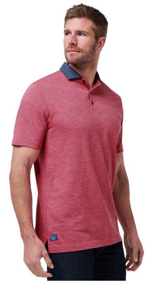 Travis Mathew Common Interest men's polo, rose wine