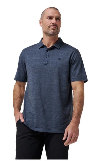Travis Mathew The heater men's polo, vintage indigo/black