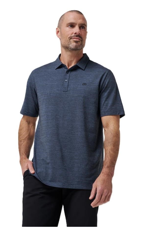 Travis Mathew The heater men's polo, vintage indigo/black