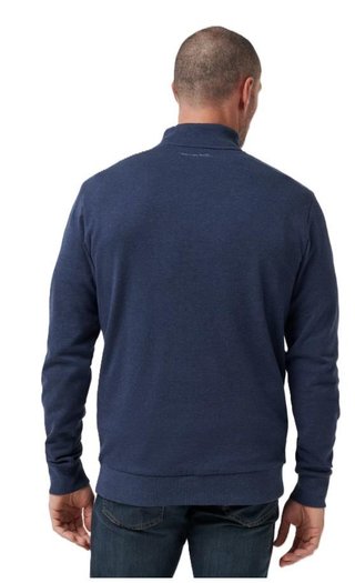 Travis Mathew CLOUD QUARTER ZIP 2.0 men's fleece hoodie, heather blue