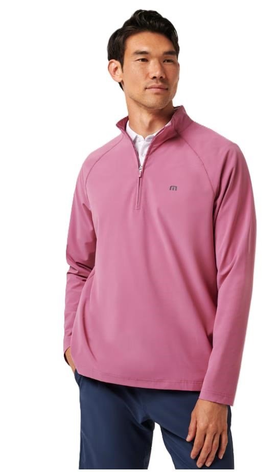 Travis Mathew Air Tram Quarter Zip men's hoodie, rose wine