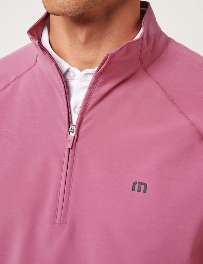 Travis Mathew Air Tram Quarter Zip men's hoodie, rose wine