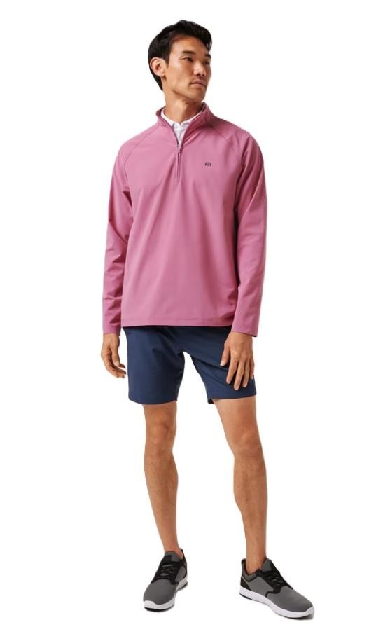 Travis Mathew Air Tram Quarter Zip men's hoodie, rose wine