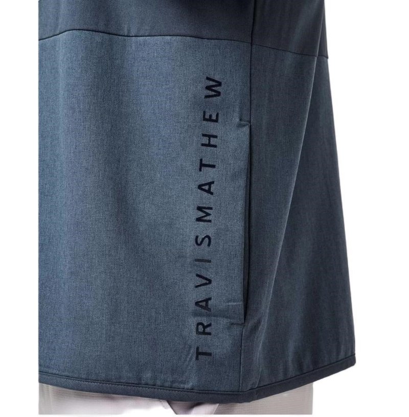 Travis Mathew Deepspace Full Zip men's hoodie, mood indigo/vintage indigo