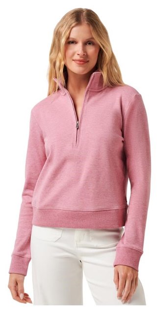 Travis Mathew Cloud Fleece Half-Zip women's sweatshirt, heather foxglove