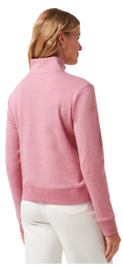 Travis Mathew Cloud Fleece Half-Zip women's sweatshirt, heather foxglove