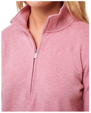 Travis Mathew Cloud Fleece Half-Zip women's sweatshirt, heather foxglove