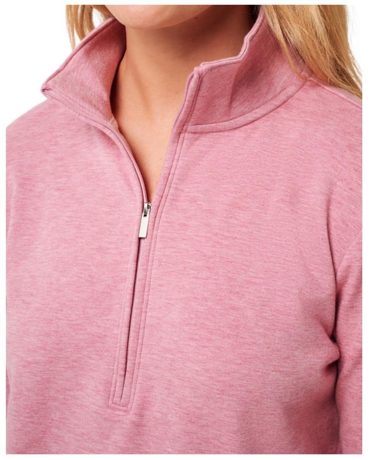 Travis Mathew Cloud Fleece Half-Zip women's sweatshirt, heather foxglove