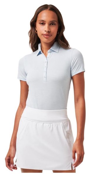 Travis Mathew Featherweight Active women's polo, heather kentucky blue