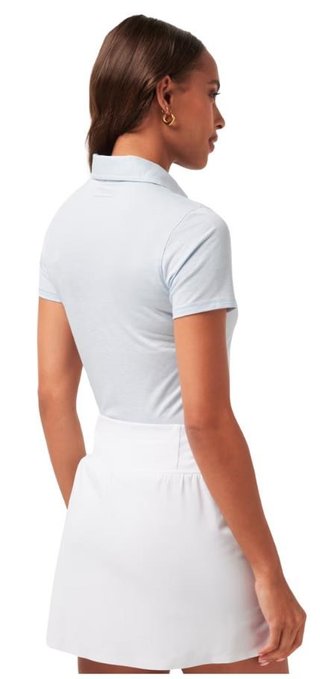 Travis Mathew Featherweight Active women's polo, heather kentucky blue