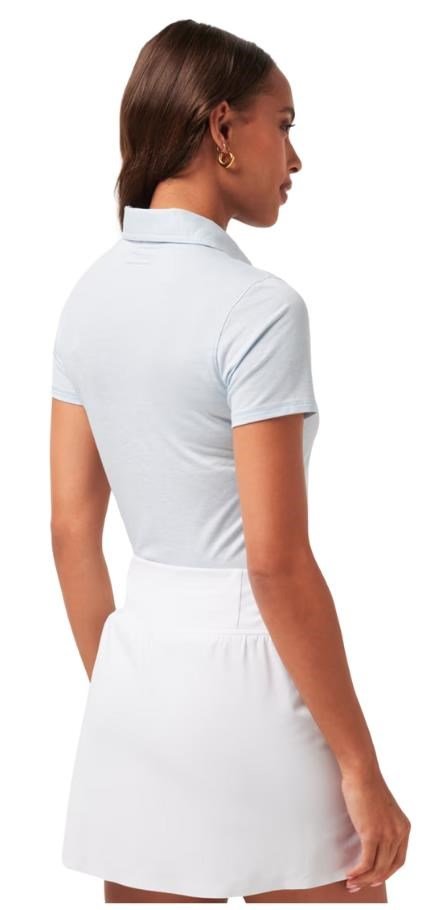 Travis Mathew Featherweight Active women's polo, heather kentucky blue