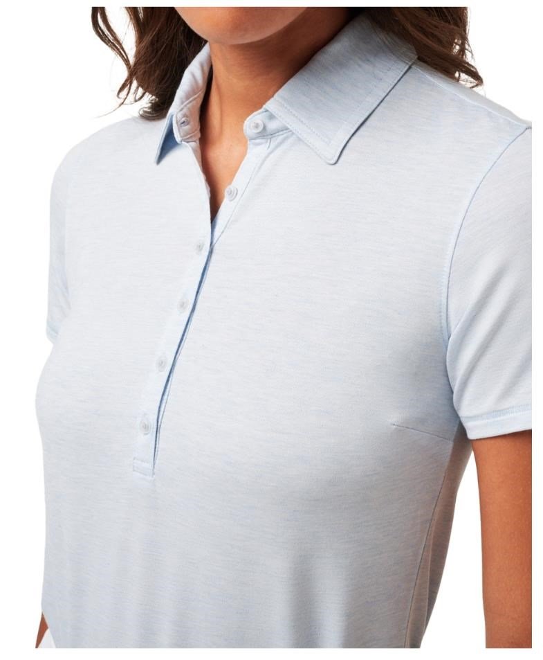Travis Mathew Featherweight Active women's polo, heather kentucky blue
