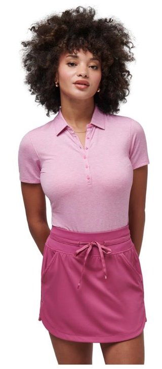 Travis Mathew Featherweight Active women's polo, heather red violet