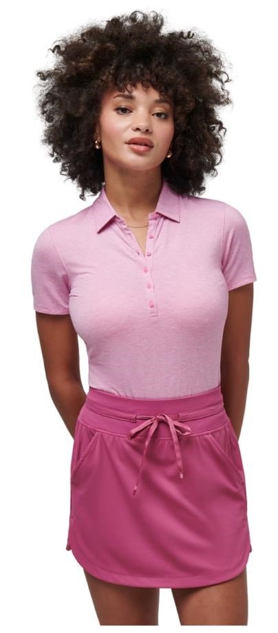 Travis Mathew Featherweight Active women's polo, heather red violet