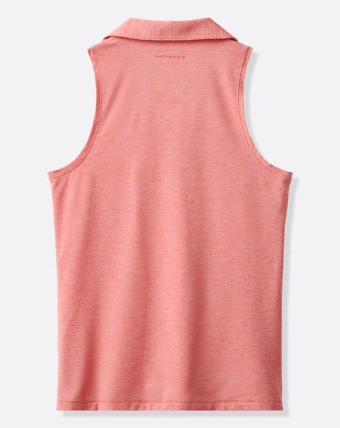 Travis Mathew Featherweight Active 2.0 Sleeveless women's polo, heather porcelain rose