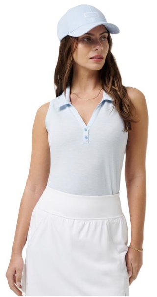 Travis Mathew Featherweight Active 2.0 Sleeveless women's polo, heather kentucky blue