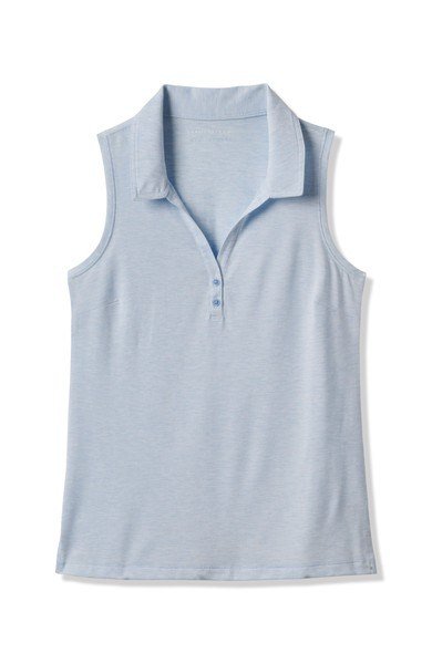 Travis Mathew Featherweight Active 2.0 Sleeveless women's polo, heather kentucky blue