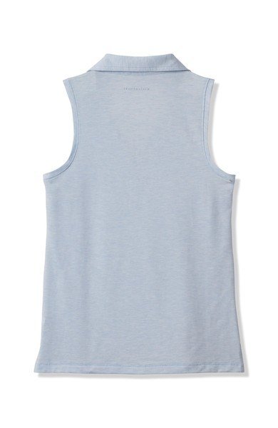 Travis Mathew Featherweight Active 2.0 Sleeveless women's polo, heather kentucky blue