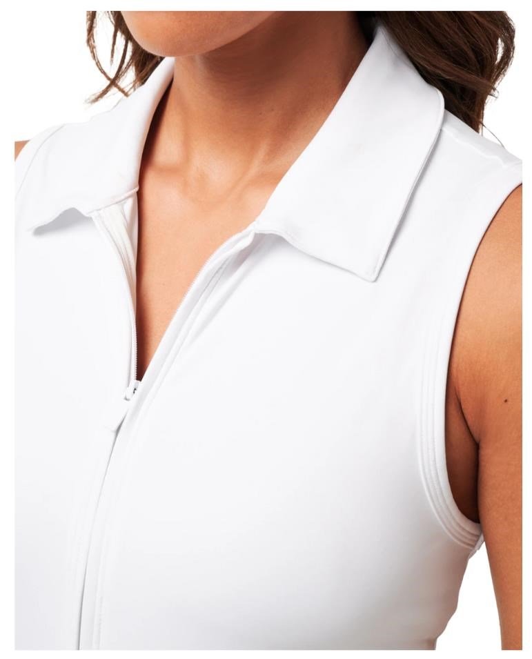 Travis Mathew Moveknit Sleeveless Polo ladies dress, white
