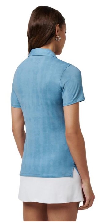 Travis Mathew Featherweight Active Printed women's polo, smoke blue multi