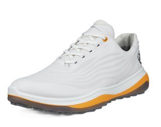 Ecco LT1 mens golf shoes, white/sunrise