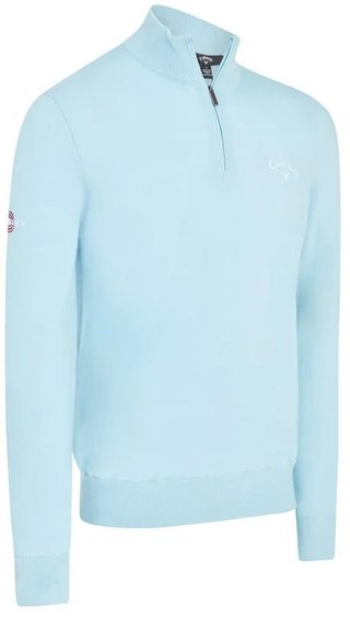 Callaway 1/4 Blended Merino men's sweater, arctic paradise
