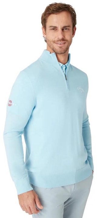 Callaway 1/4 Blended Merino men's sweater, arctic paradise