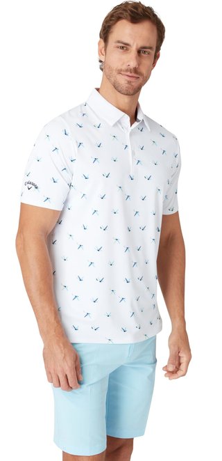 Callaway All Over Birdie men's polo, bright white
