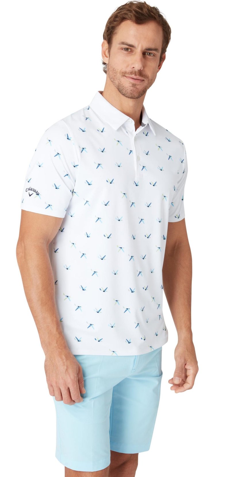 Callaway All Over Birdie men's polo, bright white